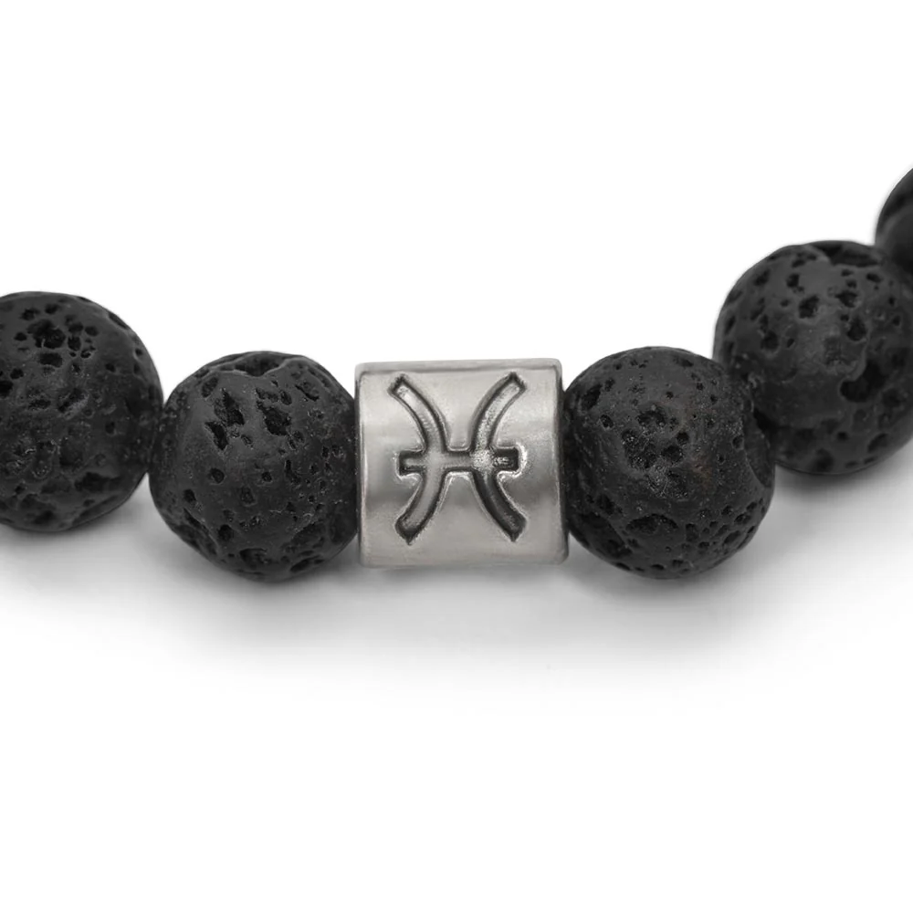 Sterrenbeeld Edelsteen Armband - Lavasteen Zilver - Horoscoop Armband