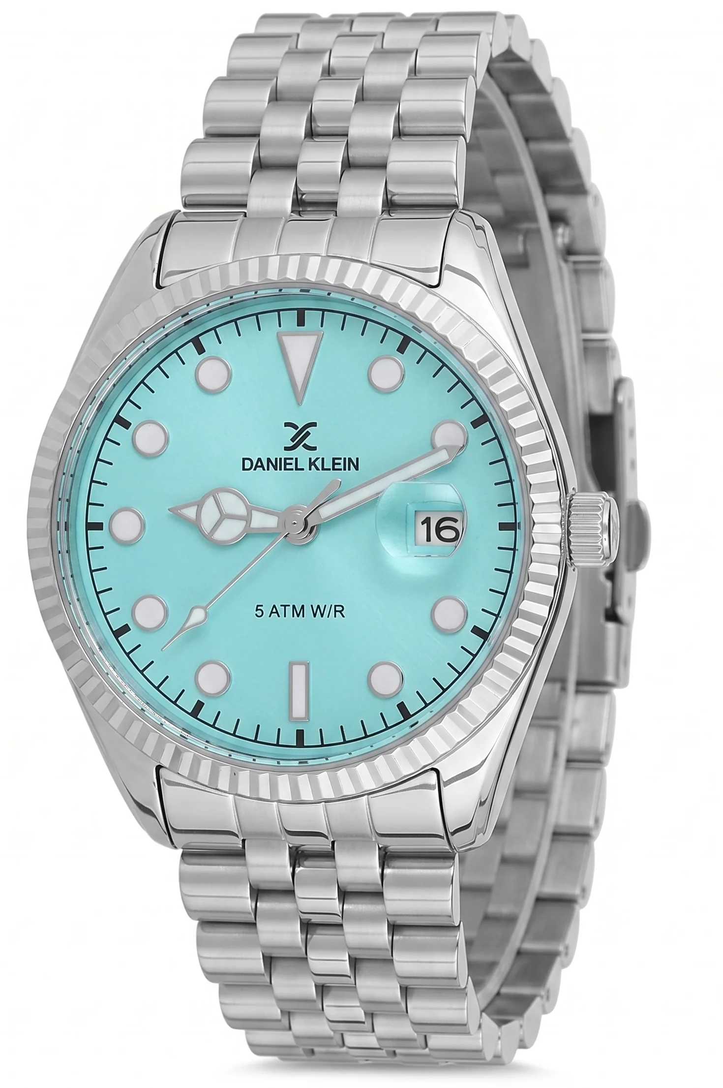 Daniel Klein Premium Date Window Blue Dial Silver Watch - DK.1.13835-3