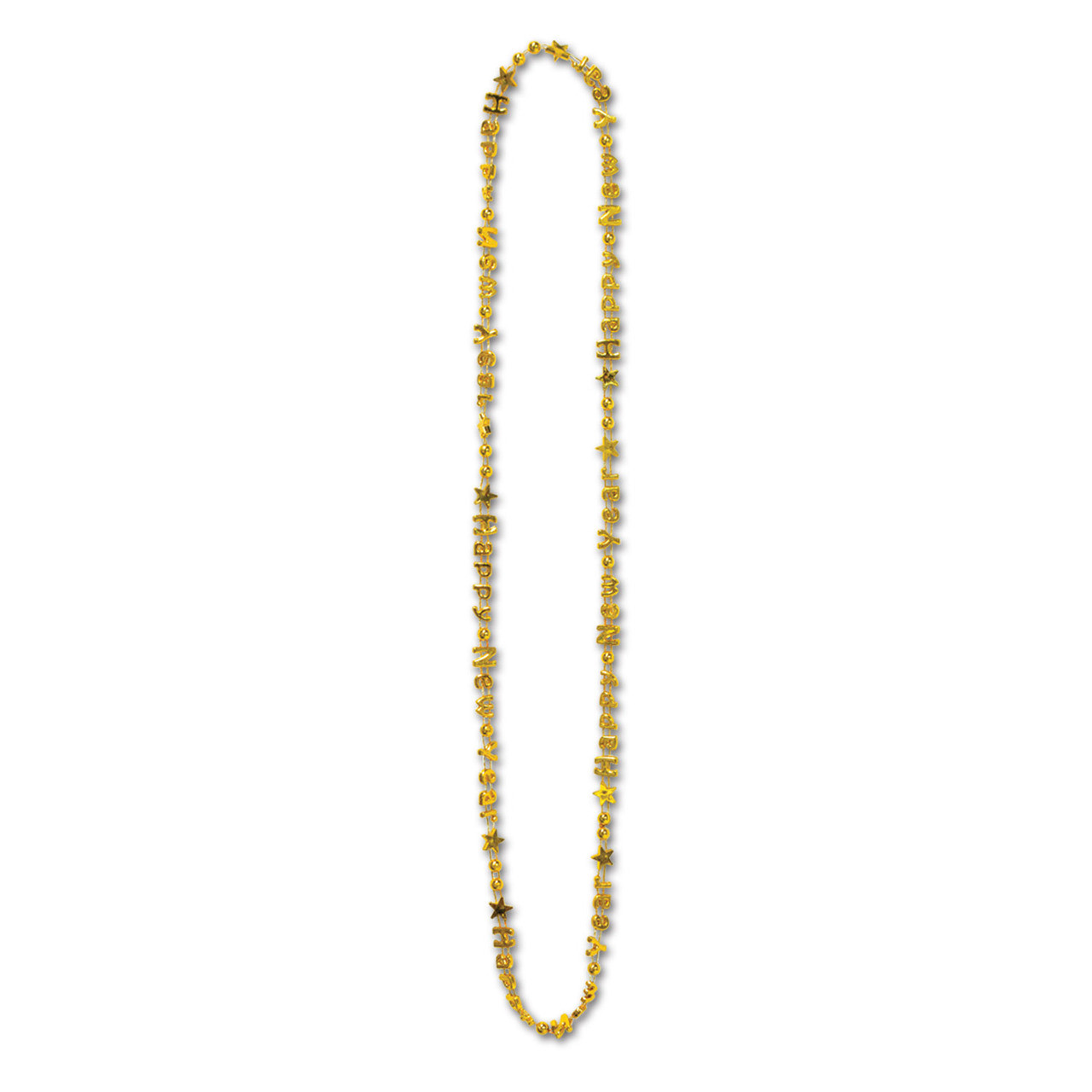 12 PACK New Years Beads Gold Bulk 6700D