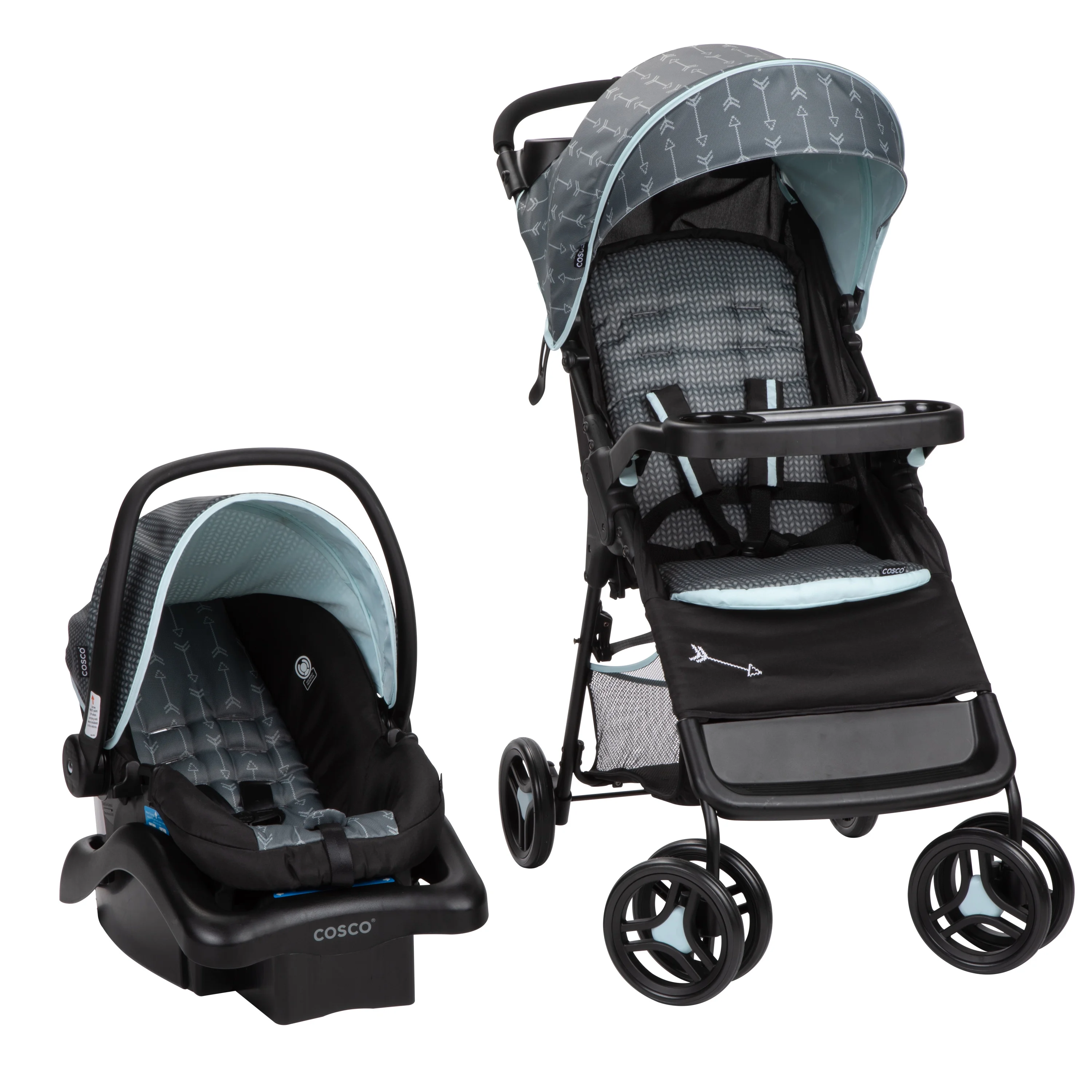 2025 Cosco Kids Lift & Stroll DX Sistema de viaje, flechas grises, para niños pequeños, unisex