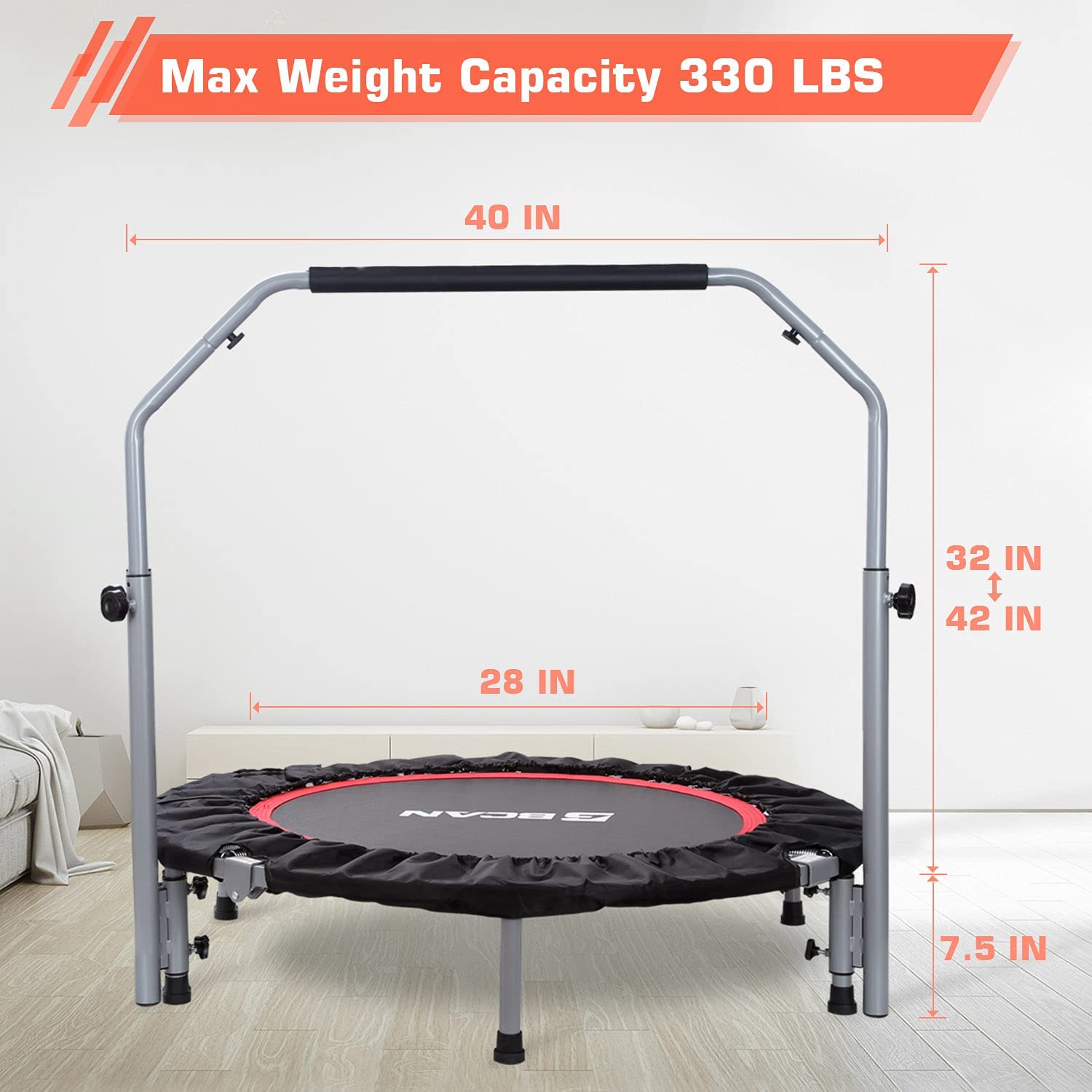 BCAN Trampolín Plegable de 40/48