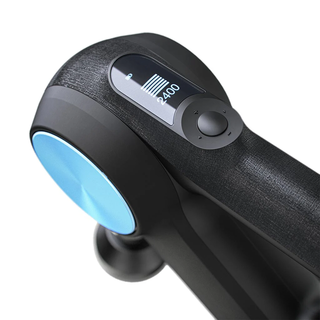 2025 Theragun PRO – Pistola de Masaje de Percusión Profesional, Silenciosa y Potente con Pantalla OLED y Baterías Recargables