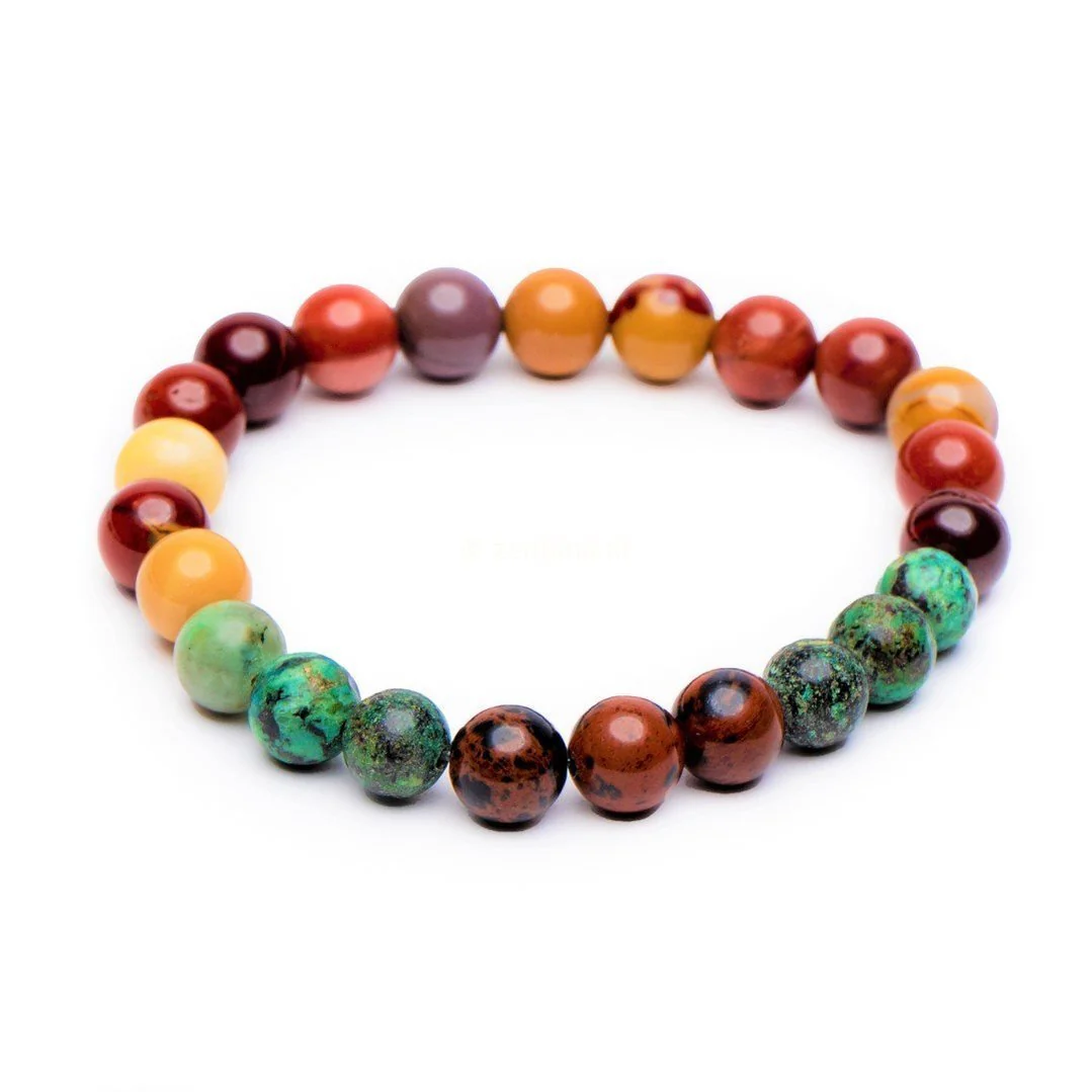 Balans Armband Edelstenen - Mookaiet (Jaspis) & Turkoois - Intuïtie