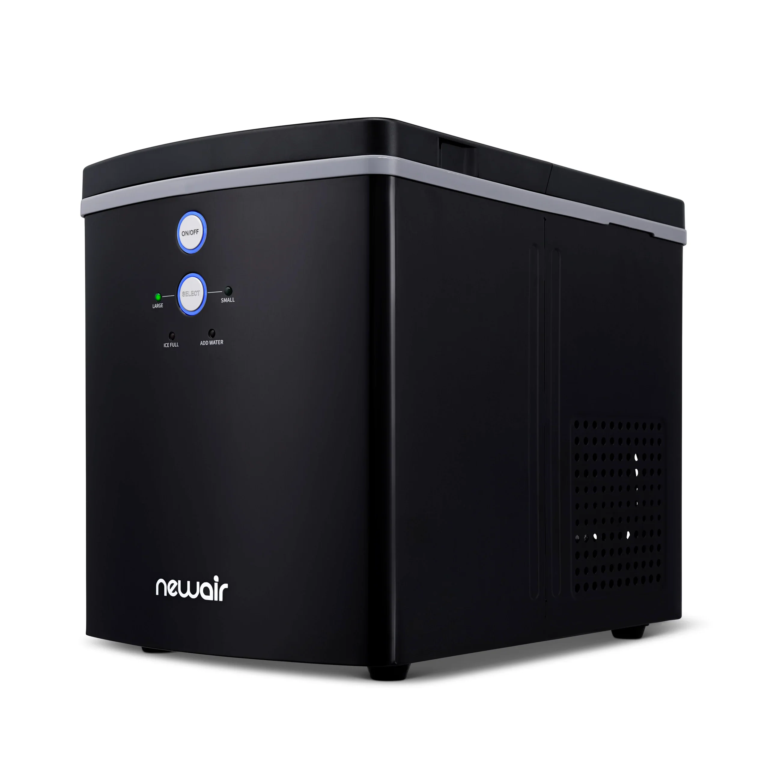 2025 Máquina de hielo de mostrador Newair® – Cubitos en forma de bola, 15 kg/día – Negro