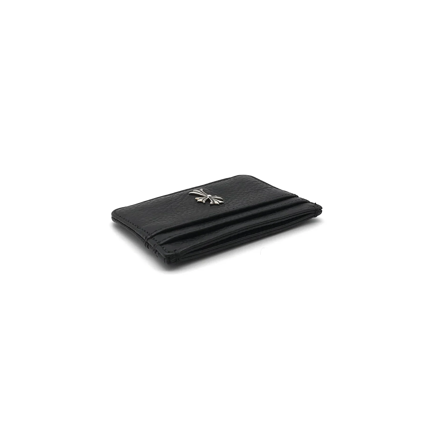 Silver Cross Chrome Hearts Black Leather Cardholder