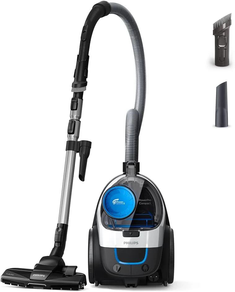 Philips FC9332/09 PowerPro Compact Staubsauger 650W – H13 HEPA, TriActive Düse, 1,5L, Weiß