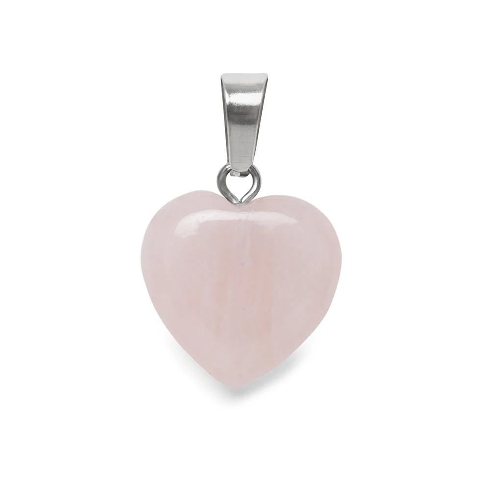Hanger Edelsteen Hart - Geslepen Rozenkwarts Hartje - Acceptatie