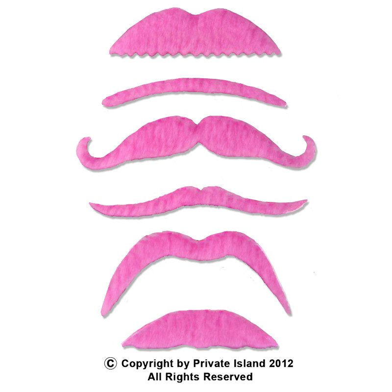 60 PACK Pink Party Bulk Fake Mustaches  9039