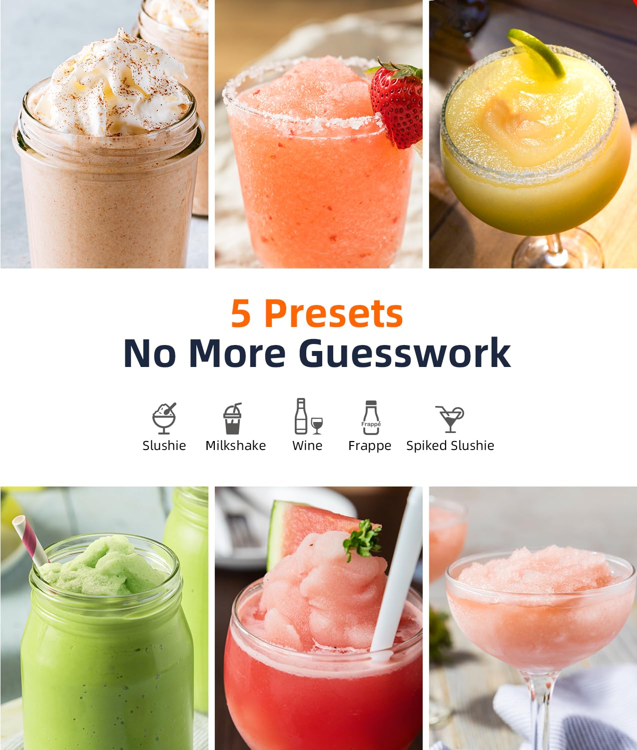 Slushie Machine - Professional Frozen Drink Maker No Ice Needed- 70 oz Slushy Machine for Home with LED Display - One-Touch Reservation & 6 Pre-set Programs for Frozen Margaritas, Frapp??s & Ice Cream