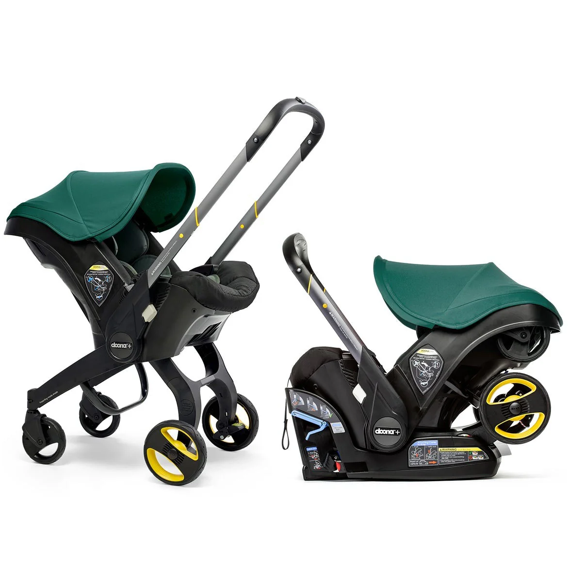 Stroller combination consisting of infant car seat and LATCH base (model year 2025) – Midnight Edition | From car to stroller in seconds, airplane-compatible, including accessory bag