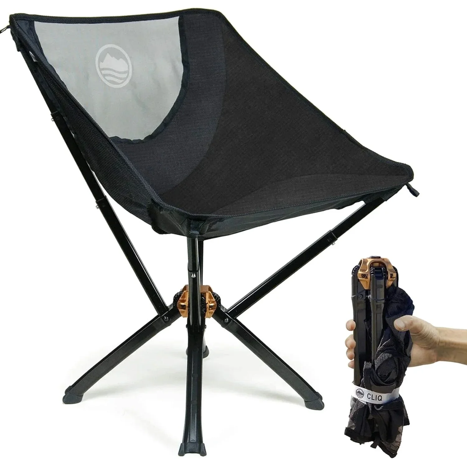 CLIQ Portable Folding Chair for Camping Supports 300 Lbs