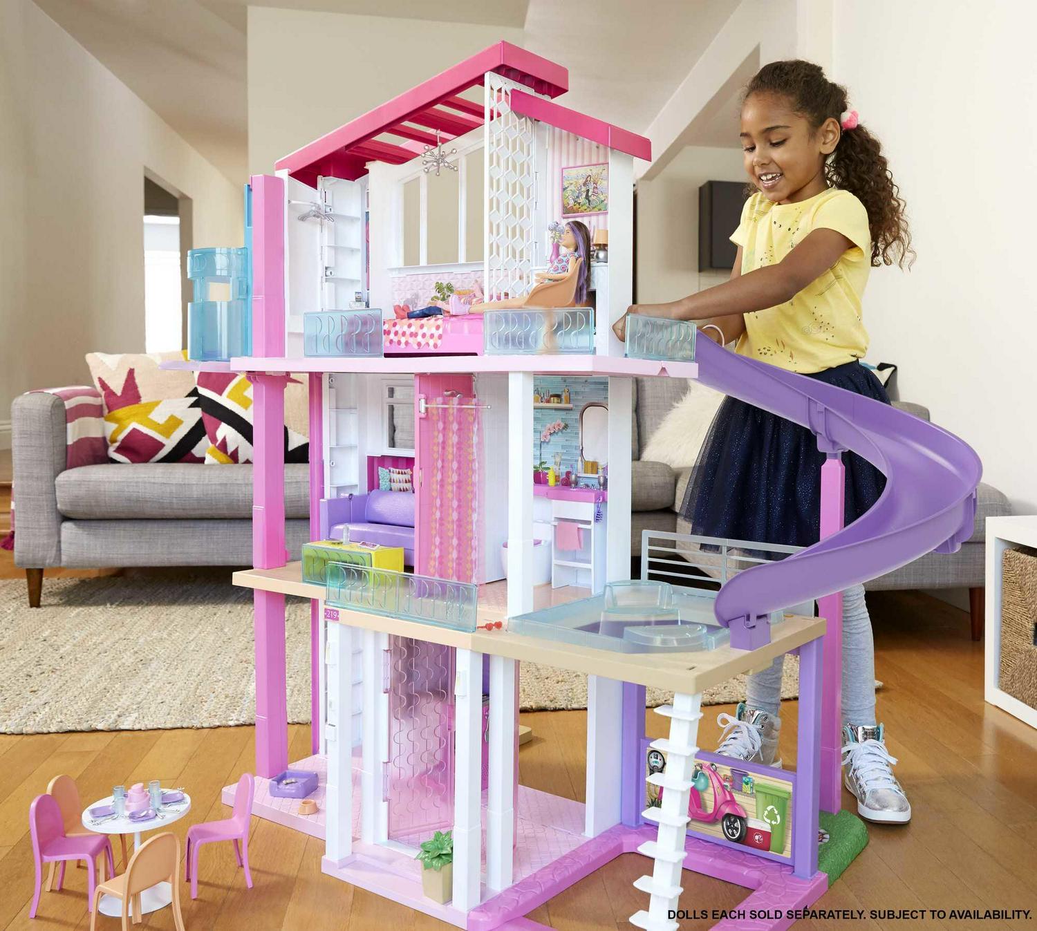 2025 Barbie Droomhuis Poppenhuis met meer dan 70 Accessoires, Werkende Lift, Licht en Geluiden