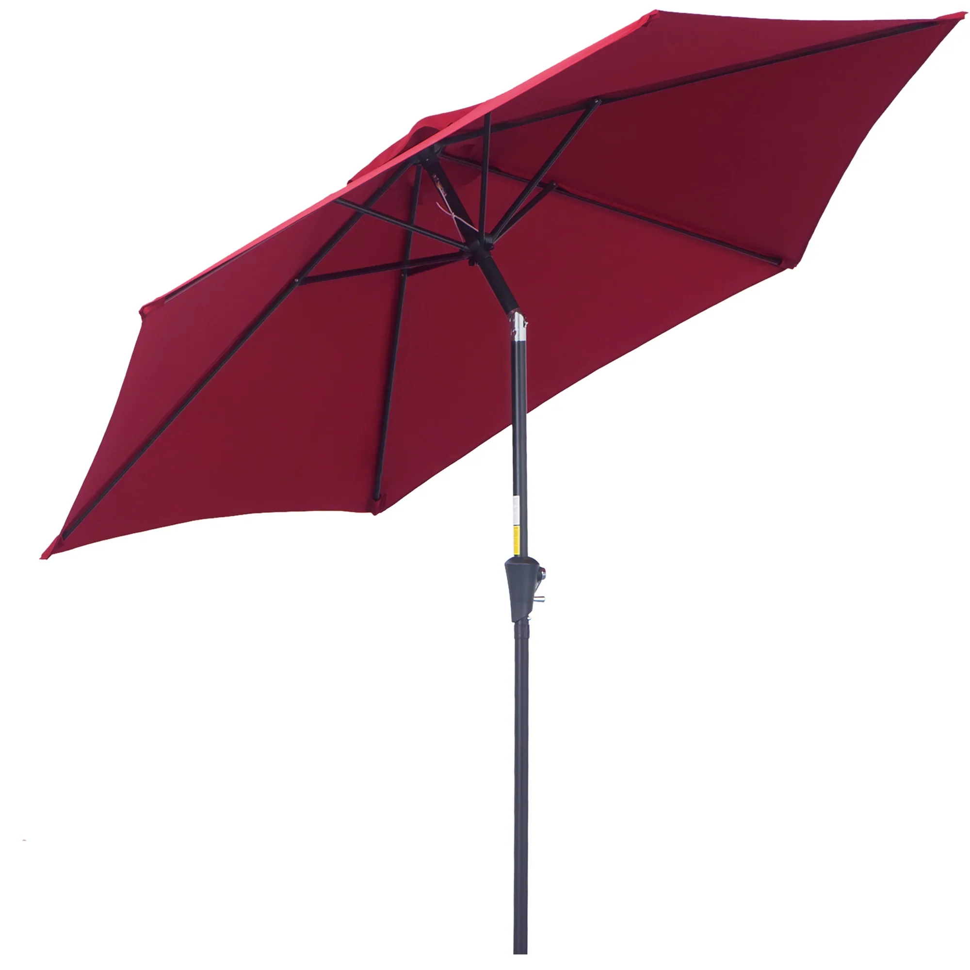 Outsunny Parasol Kantelfunctie Handslinger Aluminium Rood