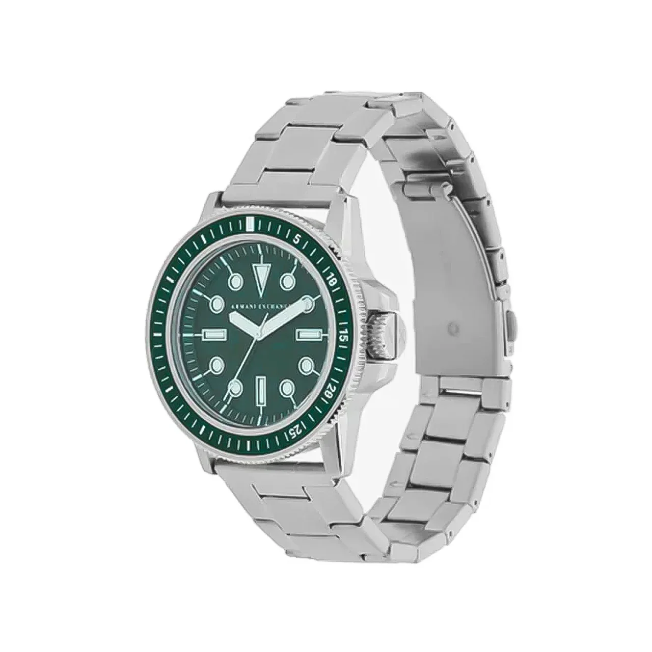 Armani Exchange Leonardo Green Dial Silver Watch - AX1860