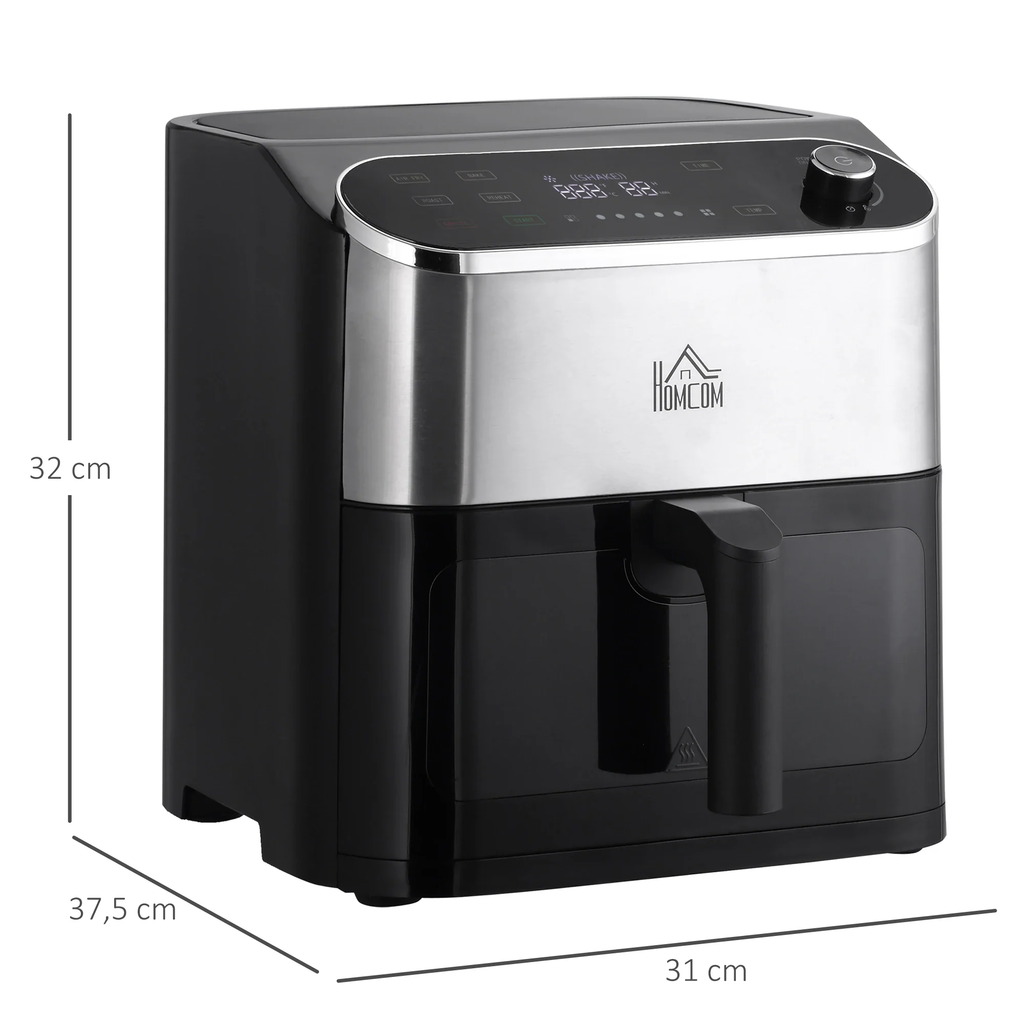 HOMCOM Heißluftfritteuse Airfryer fettarm schnelles Garen