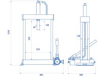 Pressa idraulica da banco OMCN 153 pompa manuale a 2 velocit��, portata 10 ton