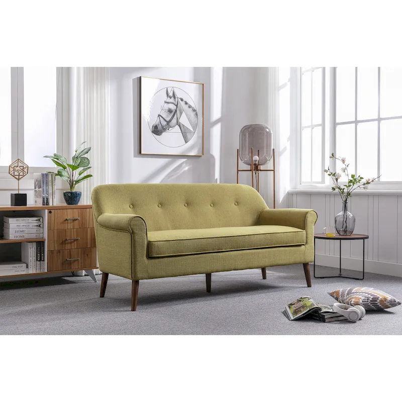 Porthos Home Ruth Small Fabric Loveseat Sofa with Rubberwood Frame