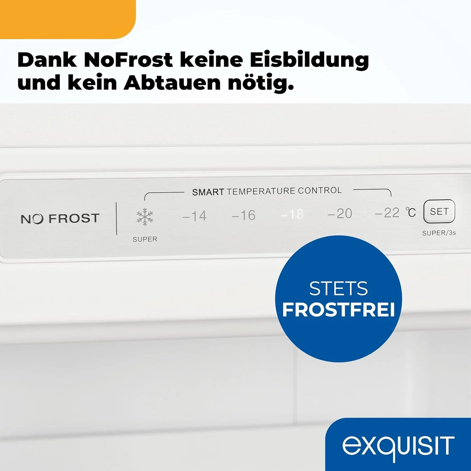 Exquisit Gefrierschrank NoFrost, Tiefk��hlschrank gro?, 161 Liter, Schnellgefrieren, Alarm-Funktion, GS5231-NF-H-040C weiss