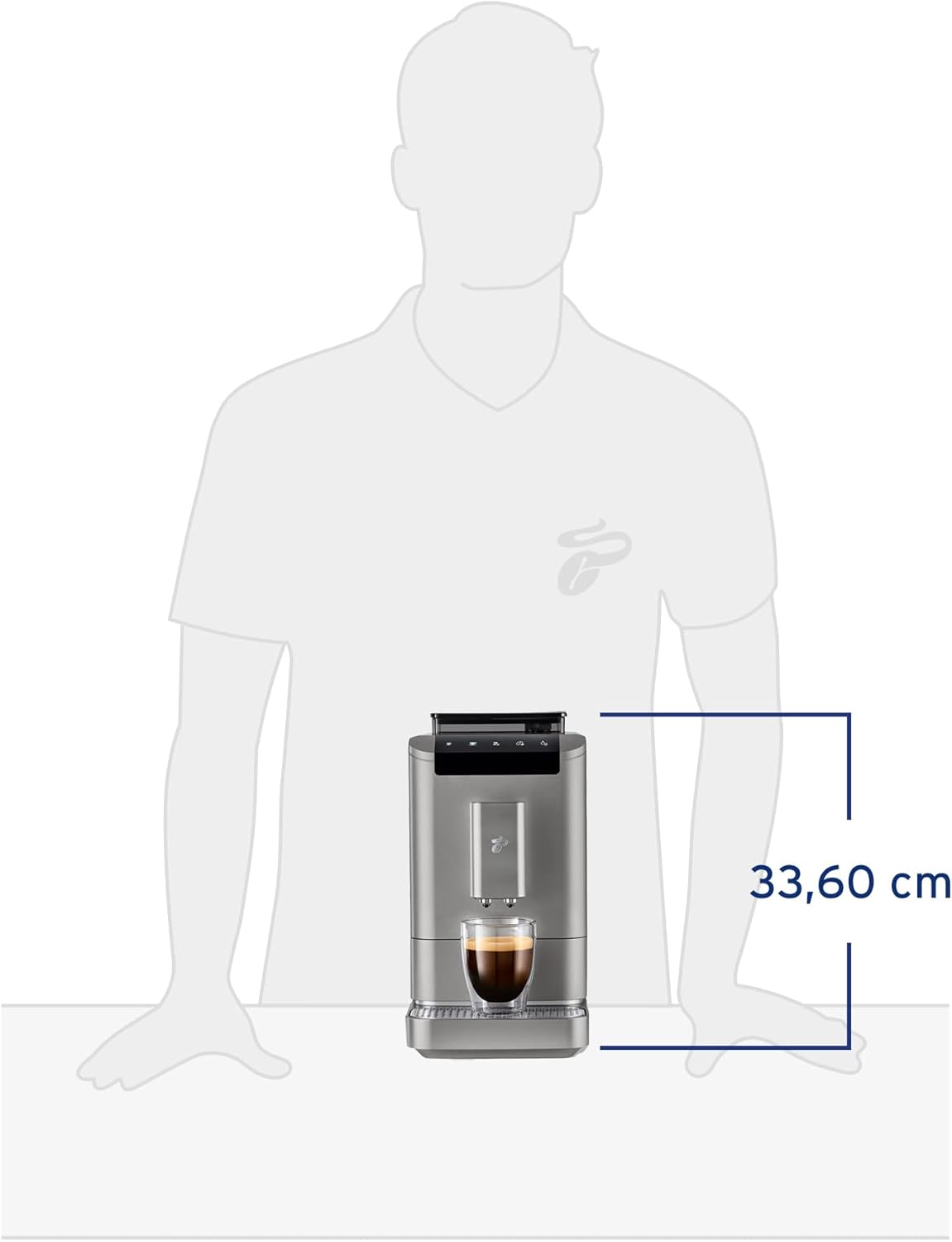 Tchibo Kaffeevollautomat Esperto2 Caffè mit 2-Tassen-Funktion für Caffè Crema und Espresso, Granite Black - INKLUSIVE Kaffeeprobierset GRATIS