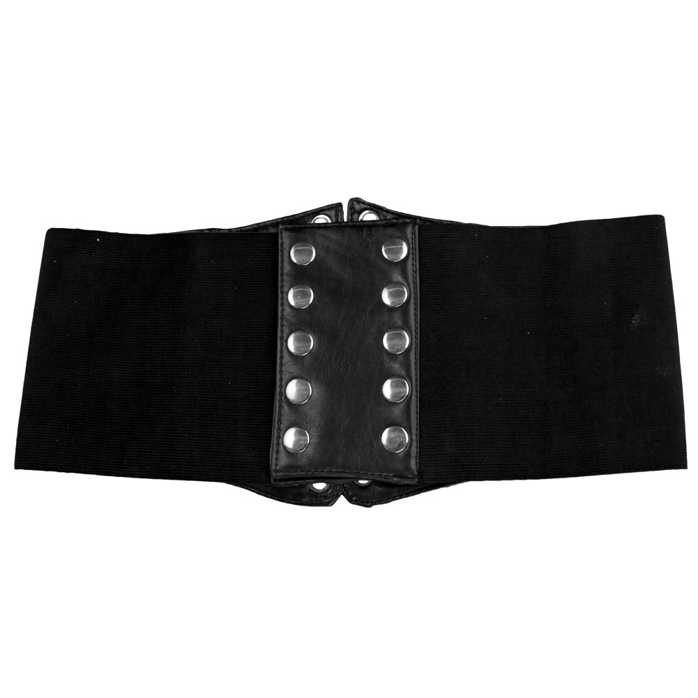 Ultra Wide Black Corset Patent Leather Stretch 2723