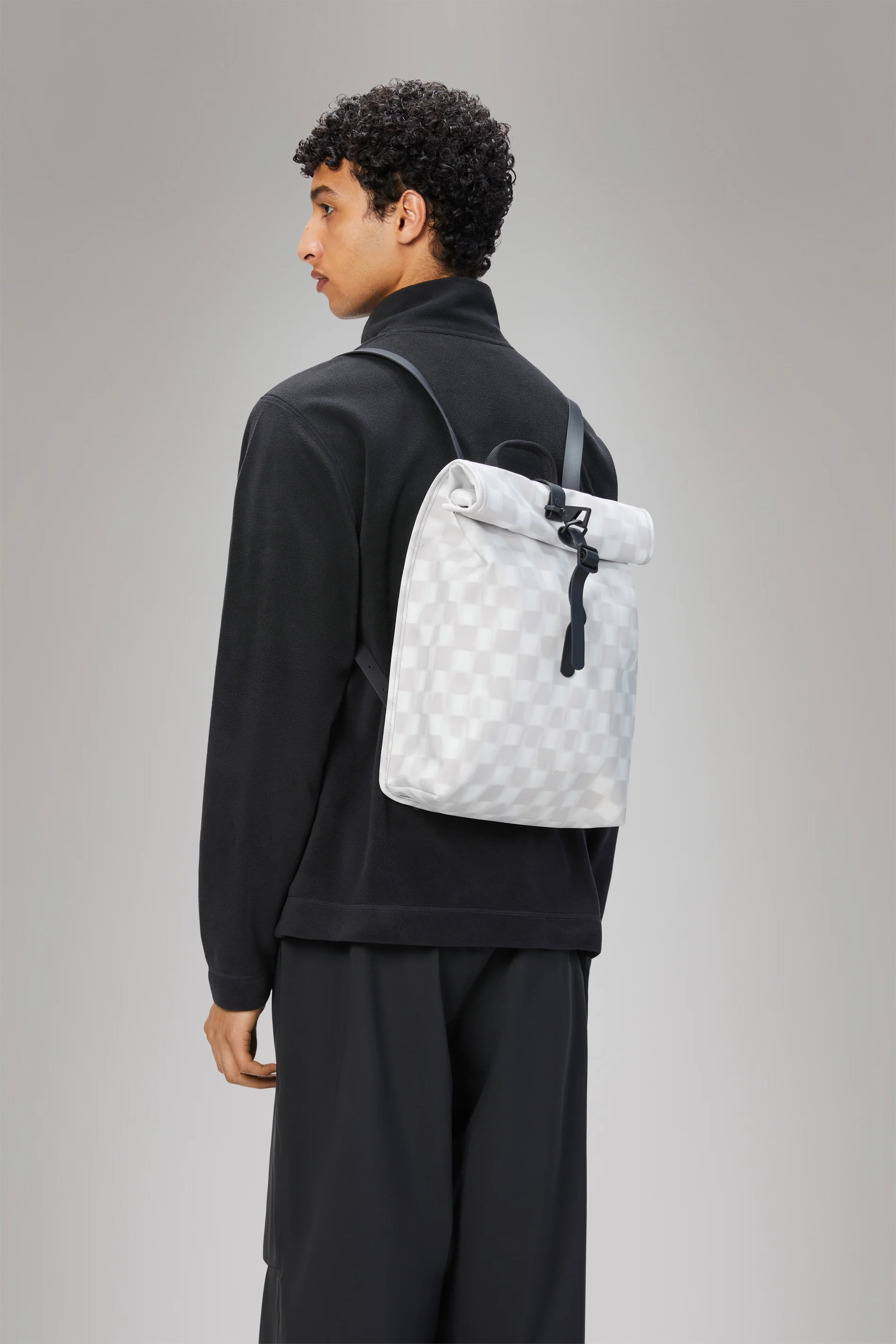2025 Rolltop Rucksack Mini – Mochila Urbana Compacta e Impermeable con Cierre de Mosquetón – Tejido PU – Ideal para Desplazamientos Diarios
