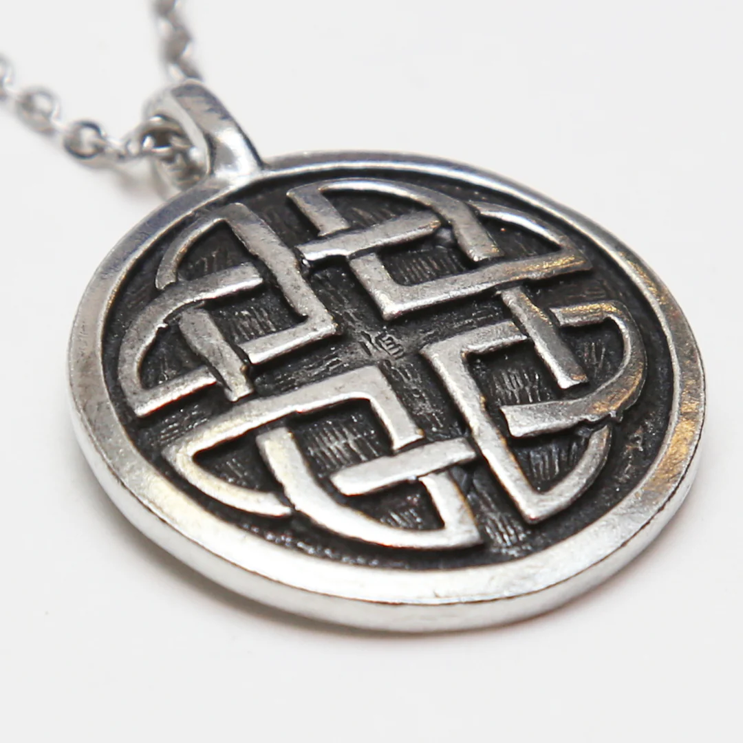 Round Lovers Knot Celtic Pewter Necklace