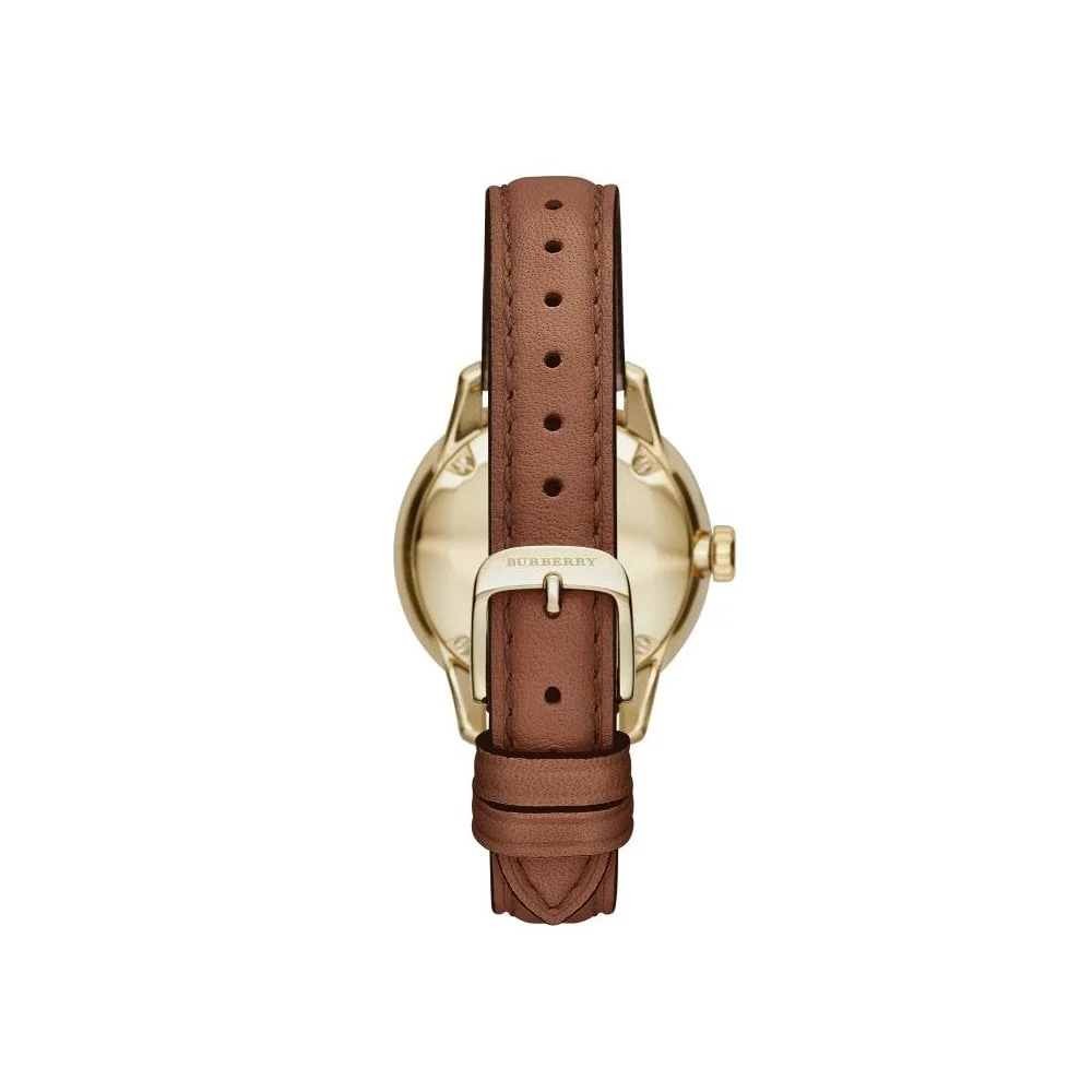 Burberry Champagne Dial Brown Leather Strap Women's Watch BU10101