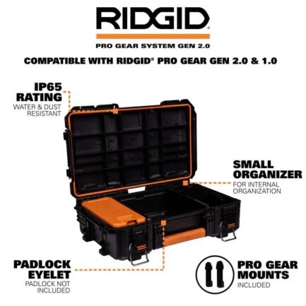 2.0 Pro 22 in. Gear System Rolling Tool Box and Tool Box and Tool Case 254065-254067-254069