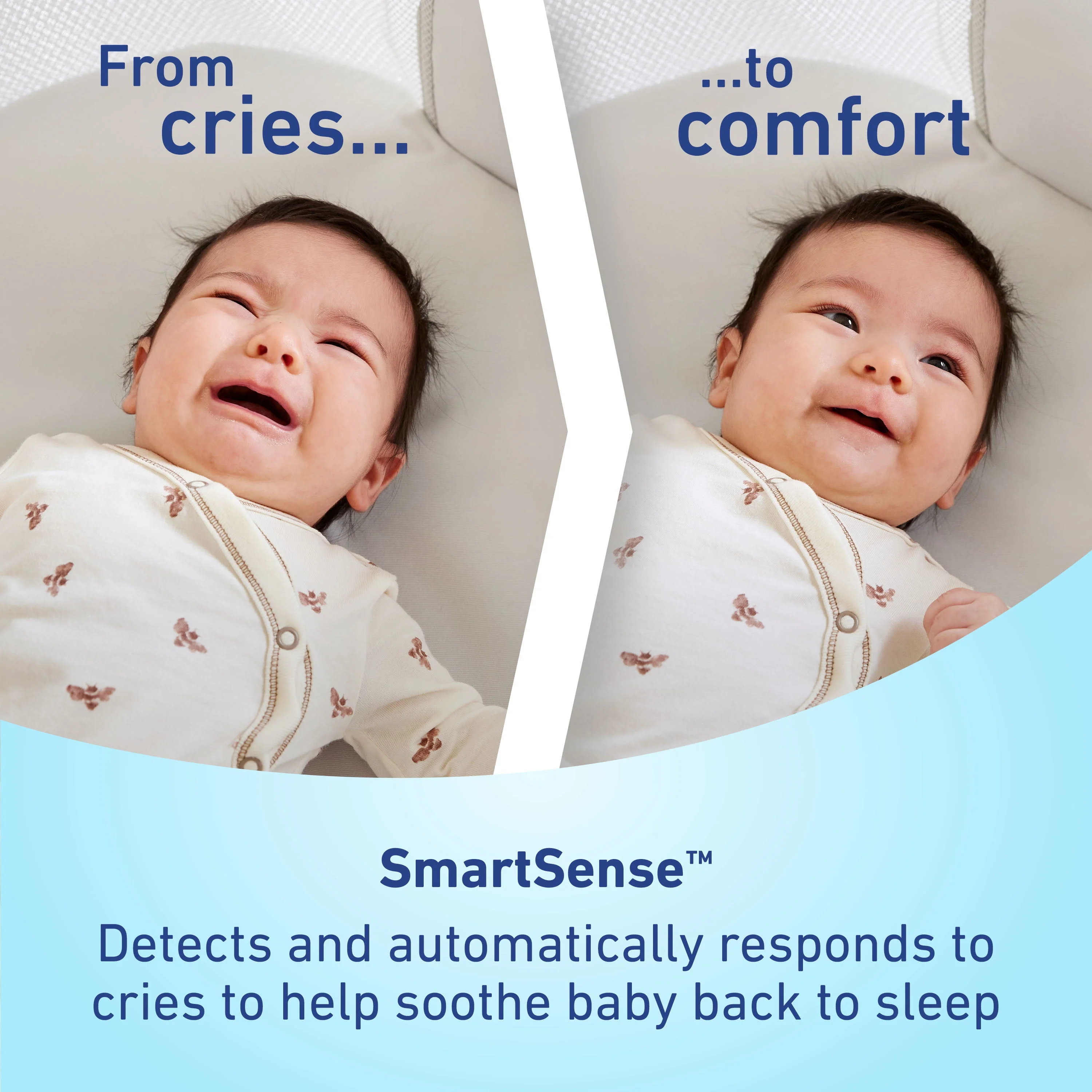 Graco SmartSense Soothing Baby Bassinet, Luna
