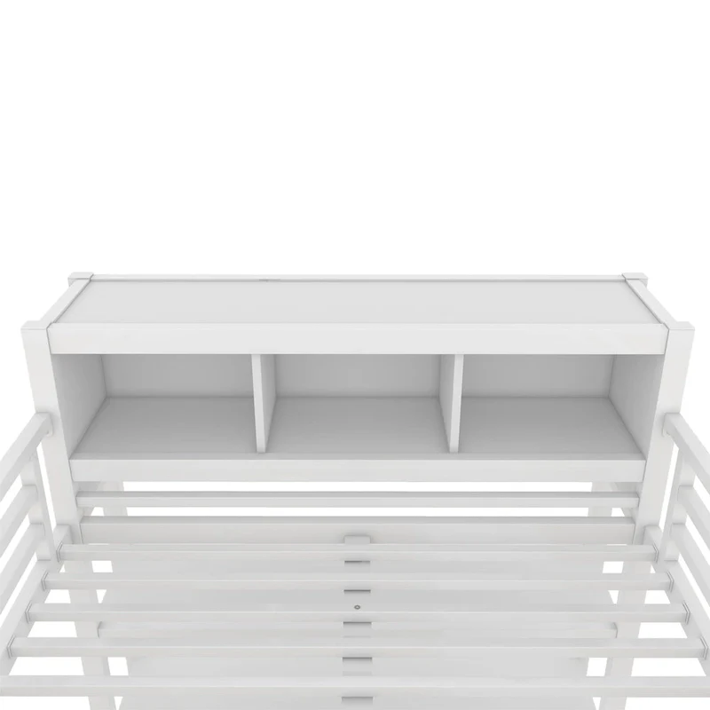 Metal Loft Bed with Wardrobe And L-shaped Desk