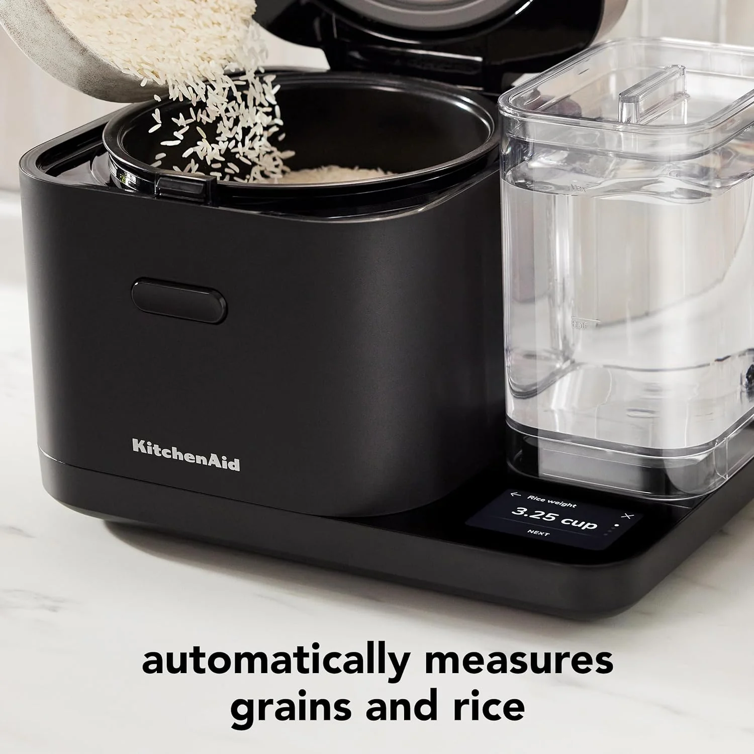 Cocinero de Granos y Arroz KitchenAid de 8 Tazas con Balanza Integrada y Cocción Programada, KGC3155BM