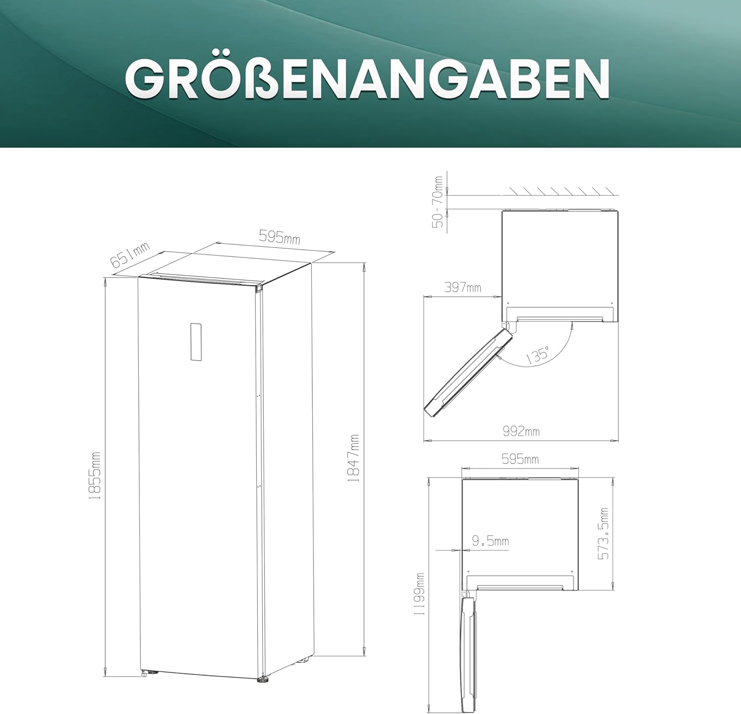 Hisense FV191N4AW2 Gefrierschrank/ TotalNoFrost/ SuperFreeze/ Türalarm/ Multiflow 360°/ BigBox/ 143,4 cm/ Gefrierteil 147 l/ 41 dB/ 205 kWh/Wei