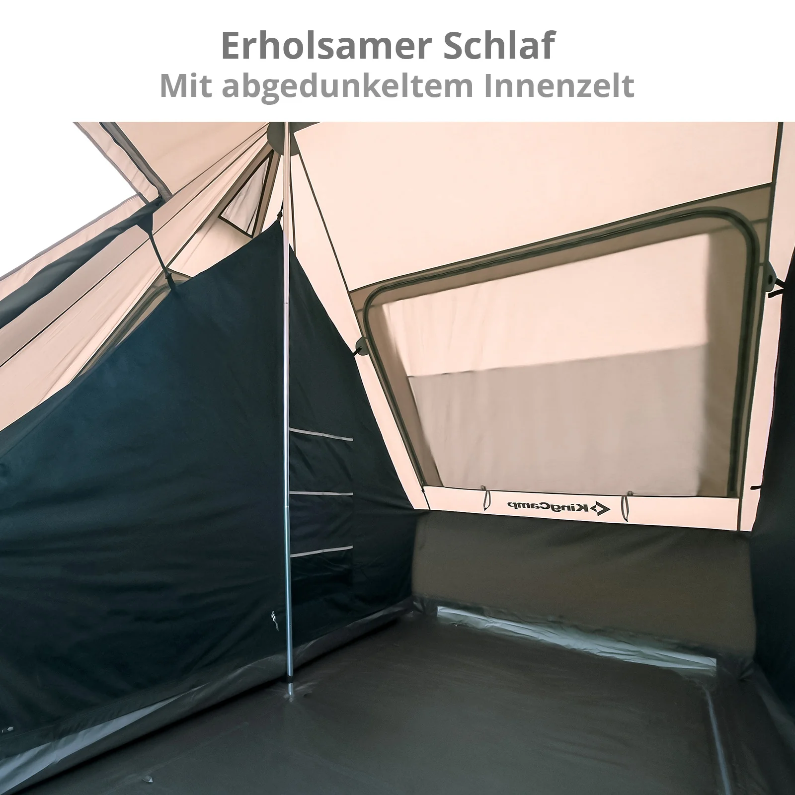 2025 KingCamp Tienda interior para Khan Palace – Cabina de descanso oscurecedora con ventilación de malla, suelo impermeable y espacio para 2 personas
