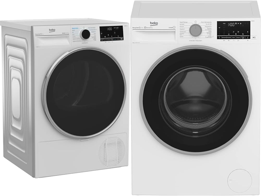 Beko B5T4824IF bPRO 500 Wschetrockner, 8 kg, Frontlader Wrmepumpentrockner, allergikergeeignet, 15 Programme, Dampffunktion, Knitterschutz, Silent-Programm, AquaWave Schontrommel, Wei