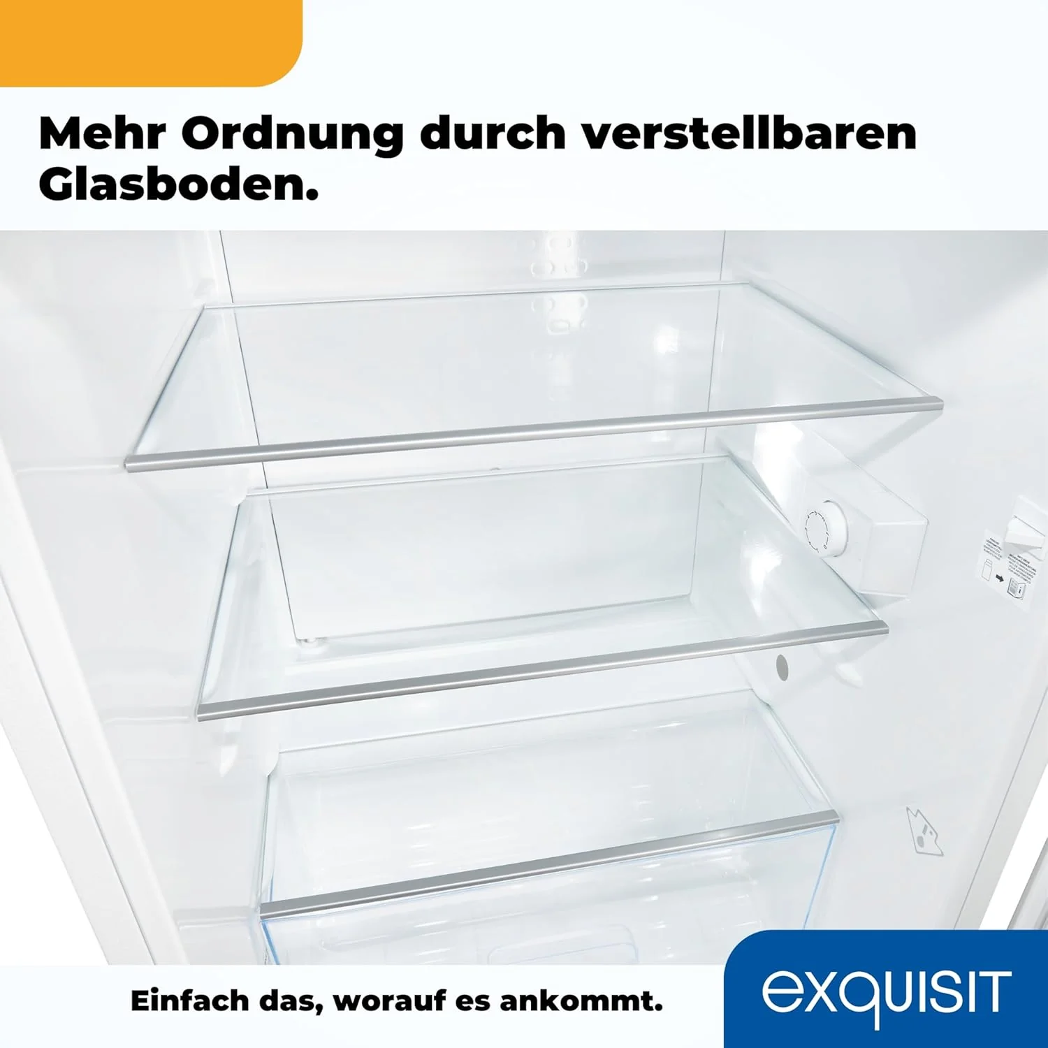 Exquisit Kühlschrank ohne Gefrierfach, 133 Liter, Vollraumkühlschrank freistehend, Türanschlag Wechselbar, KS516-V-H-010D weiss