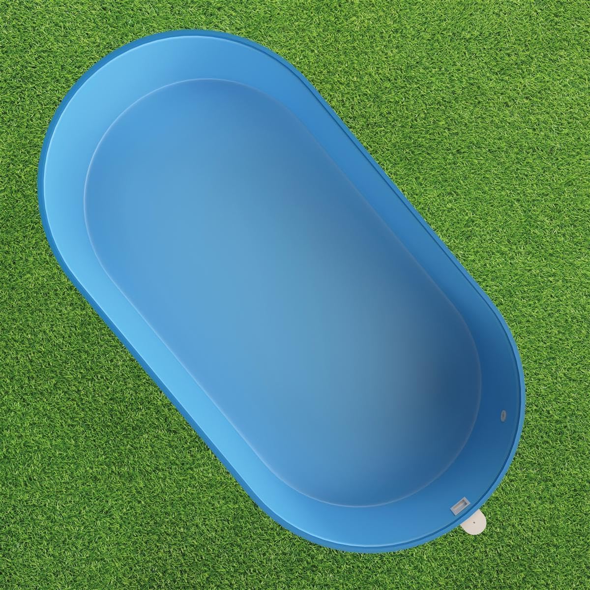 Piscina Set de ovales de pared de acero inoxidable (5,25 m x 3,20 m x 1,20 m), fabricado en Europa, con conductor de acero inoxidable para profundidades
