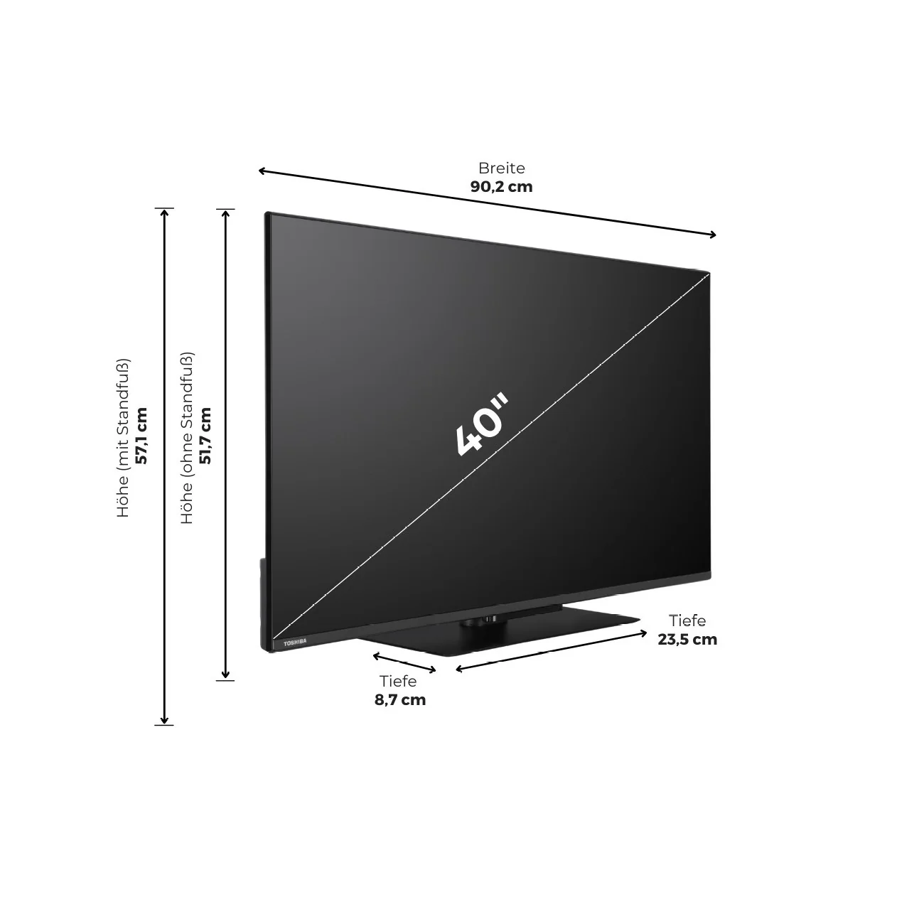 Toshiba TV 40 Zoll, Full HD, QLED, 40QV3F63DA