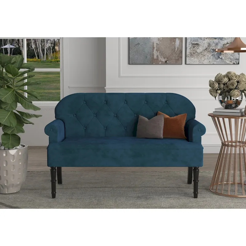 Margherita Upholstered Rolled Arm Loveseat