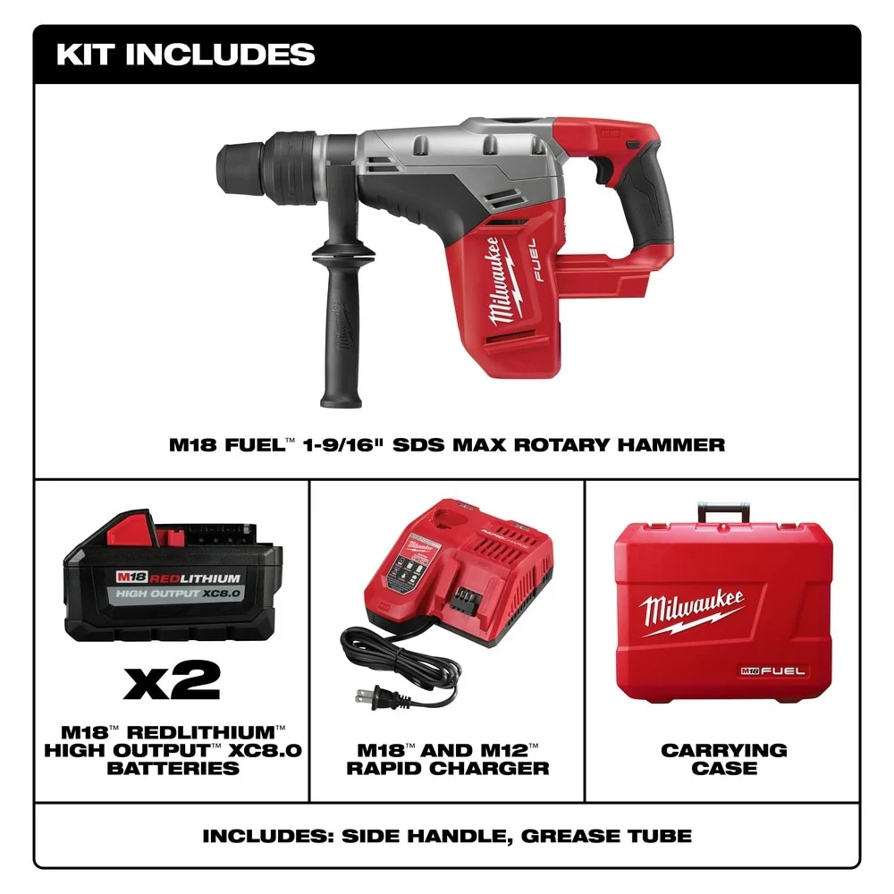 2025 Milwaukee 2717-22HD M18 FUEL Martillo Rotativo SDS Max de 1-9/16