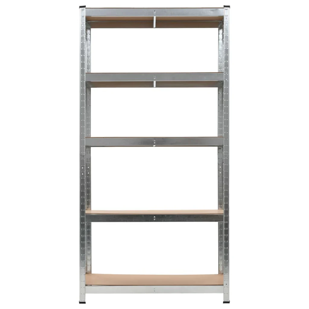 2025 Conjunto de 2 Estanterías de Almacenamiento Resistentes, Metal con MDF, 90 x 40 x 180 cm, Plateado