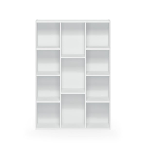 11-Cube Reversible Open Shelf Bookcase, White