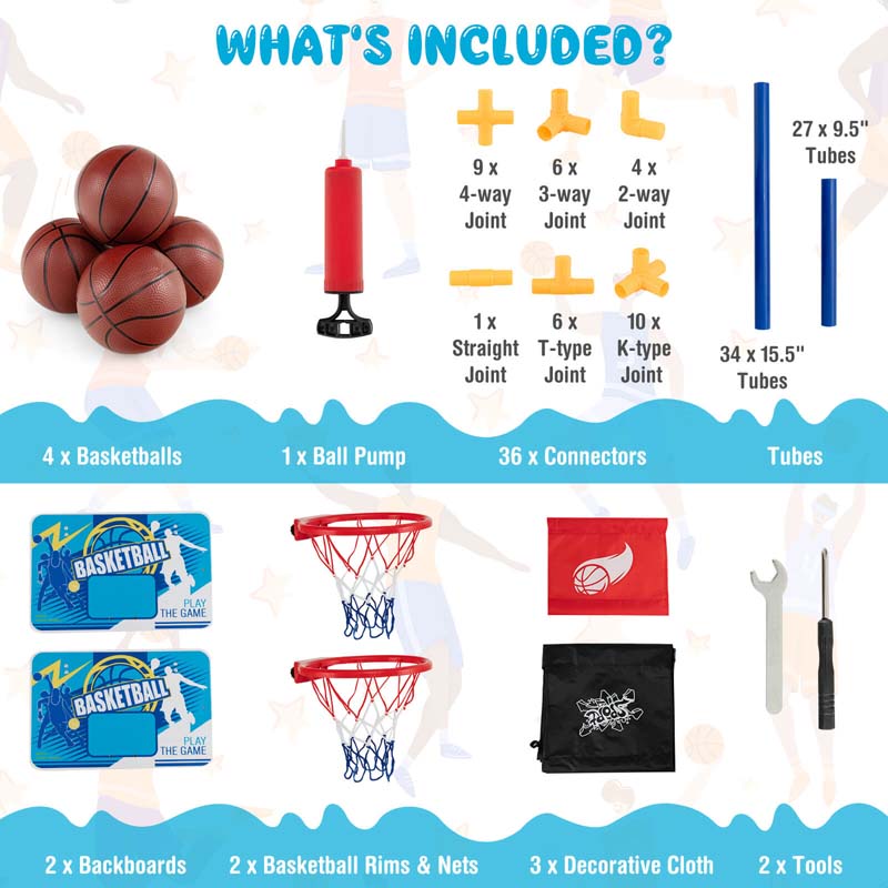 Eletriclife Kids Arcade Basketball Game Set with 4 Basketballs and Ball Pump