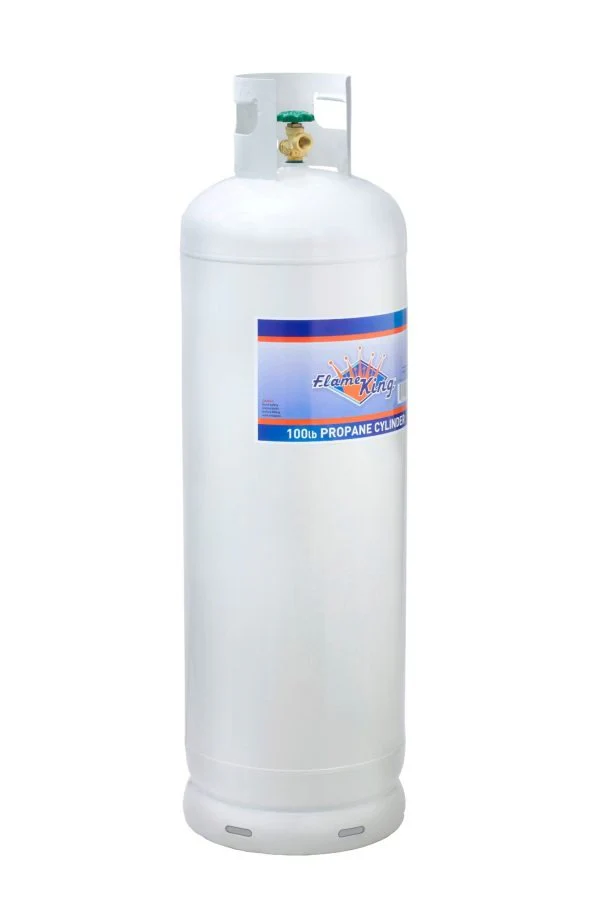 100-pound steel propane gas cylinder with POL valve (delivered empty)