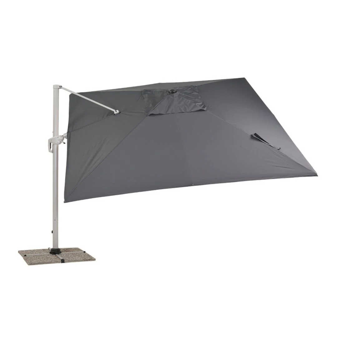 Ostuni Ombrellone a Braccio Laterale 3,5x3,5 m Colore Grigio