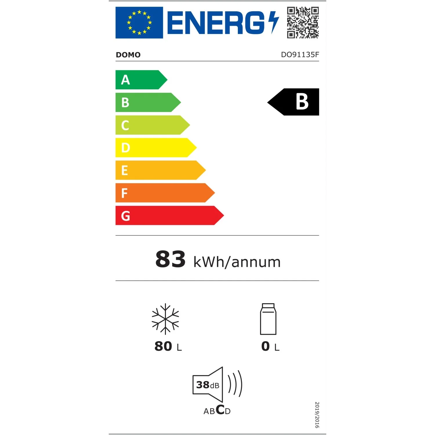 Domo Gefrierschrank DO91135F, 80 L, Energieklasse B