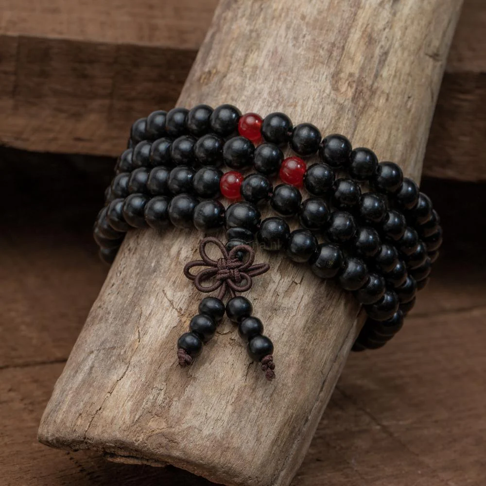 Tibetaanse Mala - Sandelhout - Zwart