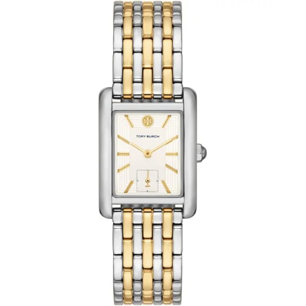 Tory Burch Eleanor White Dial Two Tone Steel Strap Watch for Women - TBW1070
