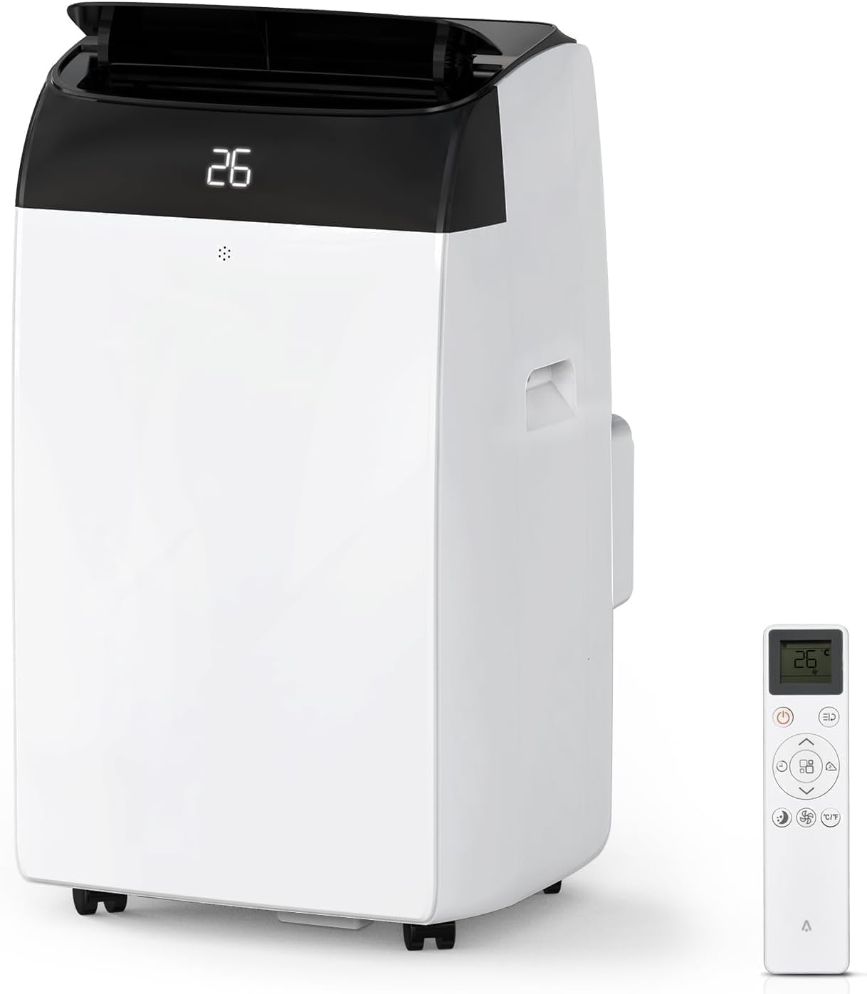Leises 4-in-1 Mobiles Klimagerät 12000 BTU | Kühlen/Ventilieren/Entfeuchten/Follow-Me | Für Räume Bis 43–51㎡ Abluftschlauch+Digitaldisplay+Fernbedienung+24h-Timer | Ideal Für Schlafzimmer & Büro