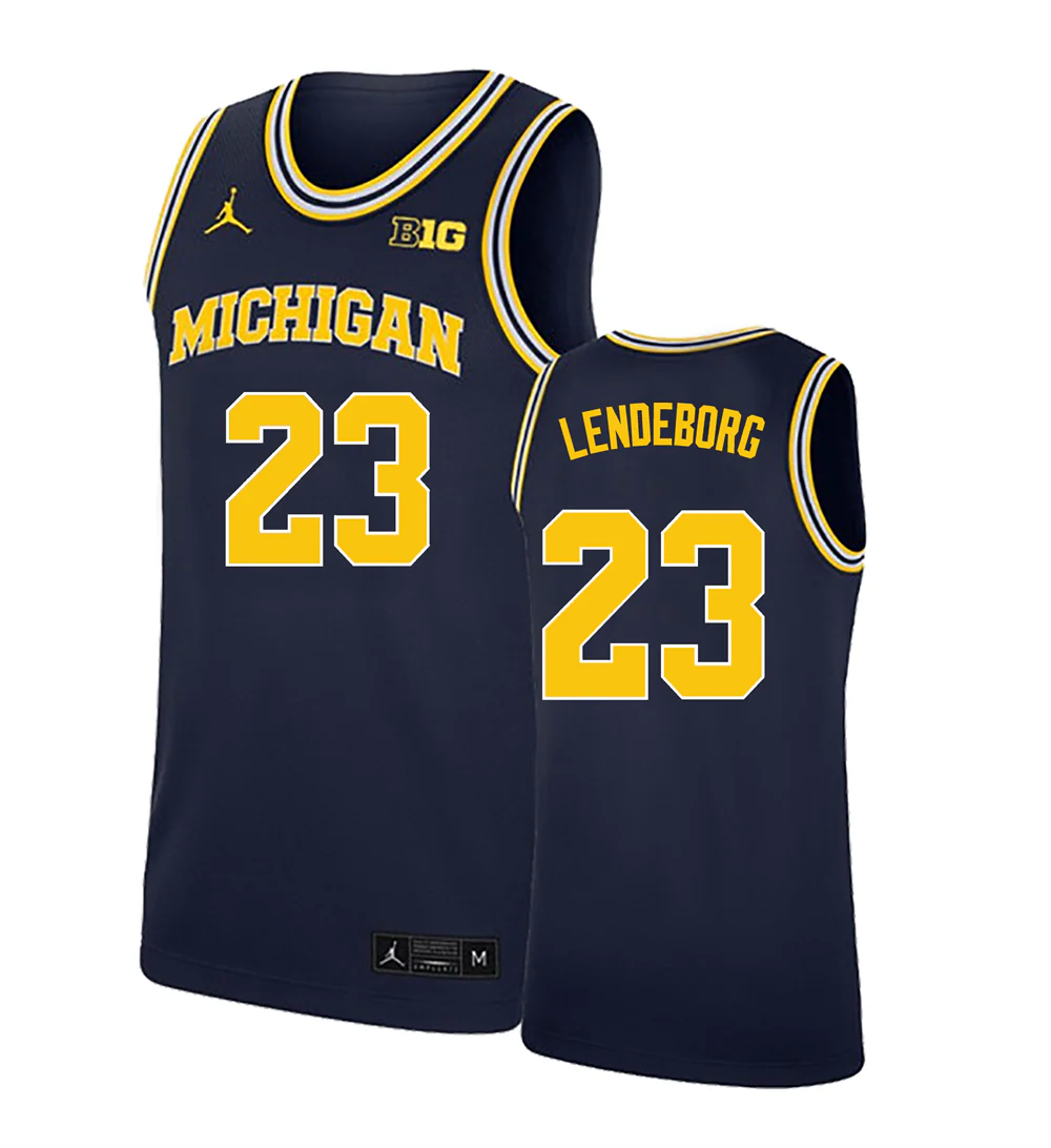Men's #23 Yaxel Lendeborg Michigan Wolverines College Basketball Jersey