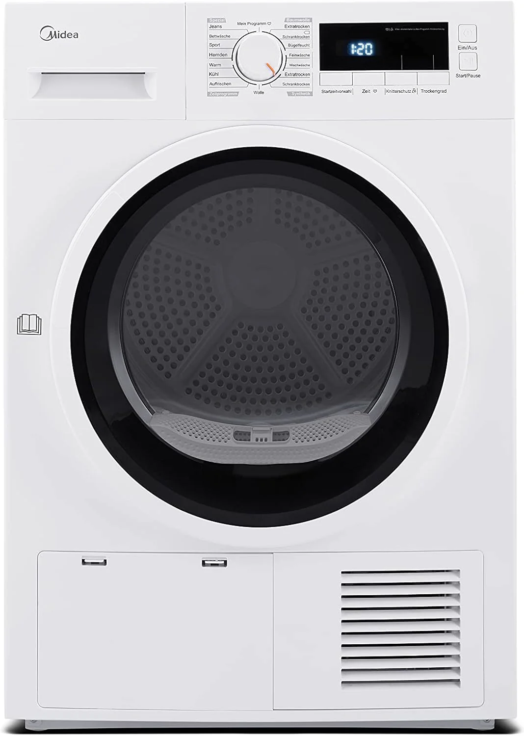 Midea Washing Machine 8 kg Front Load 1950W, 1350 rpm with Inverter Motor - Washing Machines with 15 Programmes and Healthguard Technology - Washing Machine Low Consumption, Fast Wash, Steam Function and Eco Mode